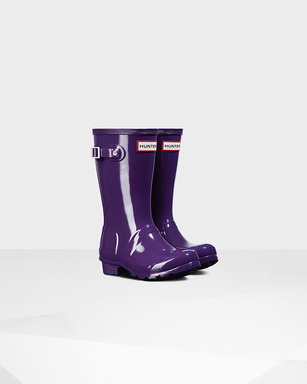 Kids Rain Boots - Hunter Original Big Gloss (98PKVROIH) - Blue Purple